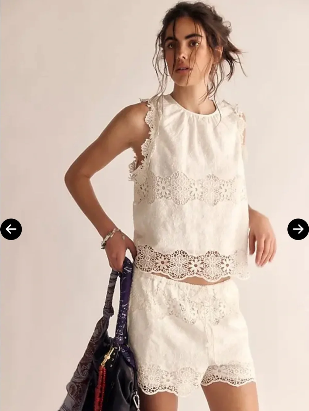 Free People lace top and short bottoms XS NWT   Retail $198